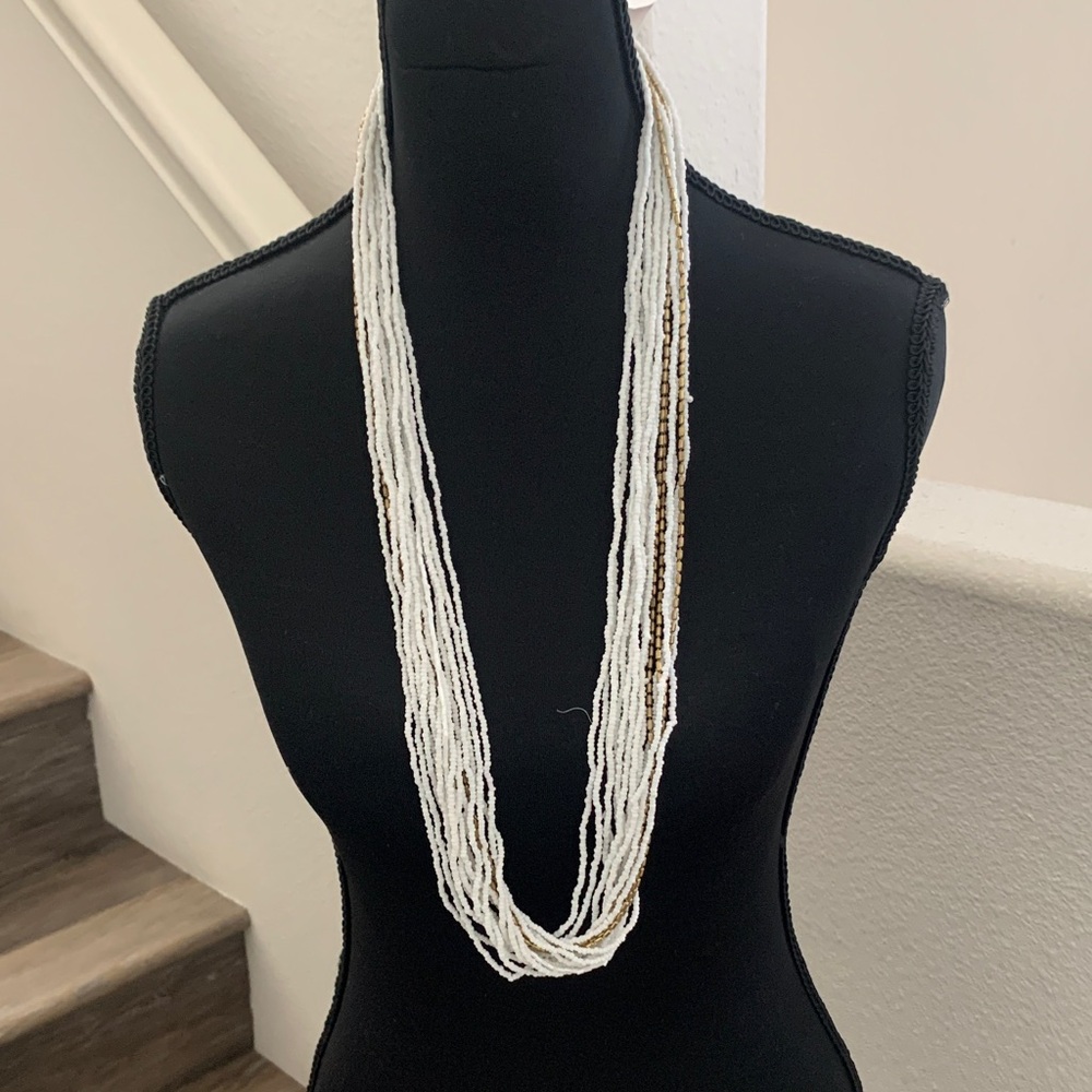 Target White and Gold Tone Multi-Strand Necklace.